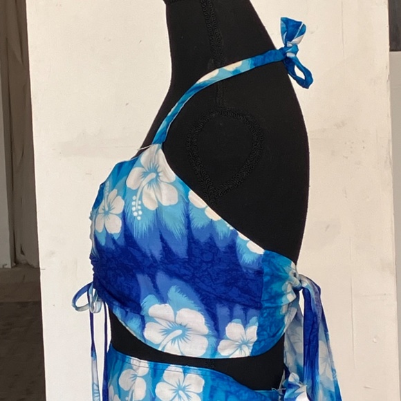 Blue and white floral print 2pc set - Picture 4 of 10